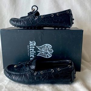 Boys Loafer shoes, black leather, size euro 33 / US 2, made in Italy